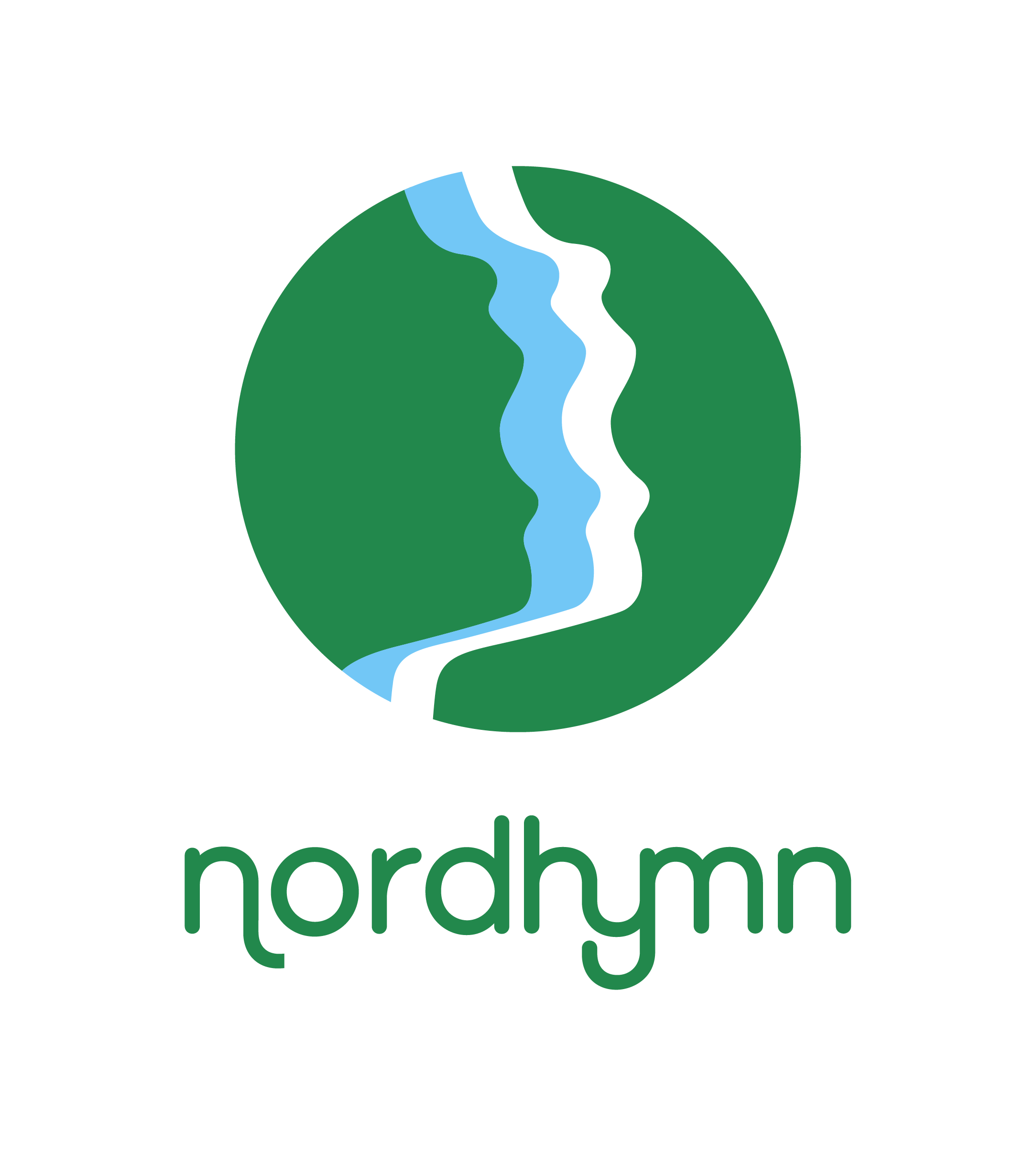 Nordhymnin logo, vertikaalinen